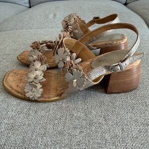 Born Floral metallic Embellished Sandals